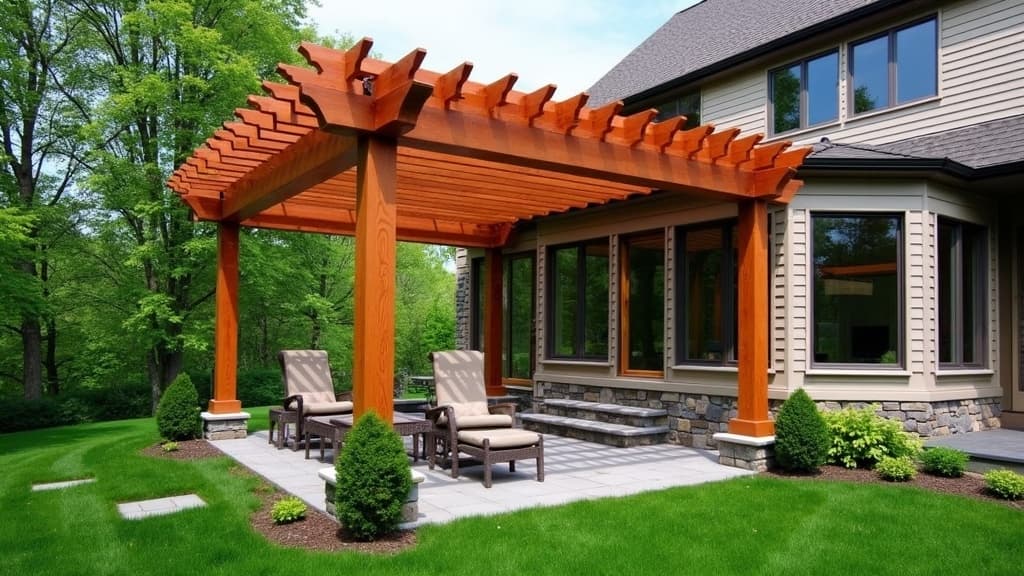 16×20 Cedar Pergola — Huntington, NY